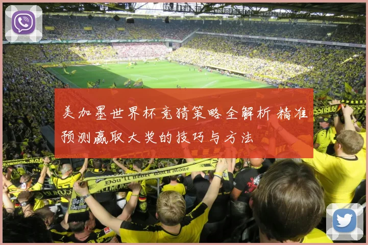 美加墨世界杯竞猜策略全解析 精准预测赢取大奖的技巧与方法